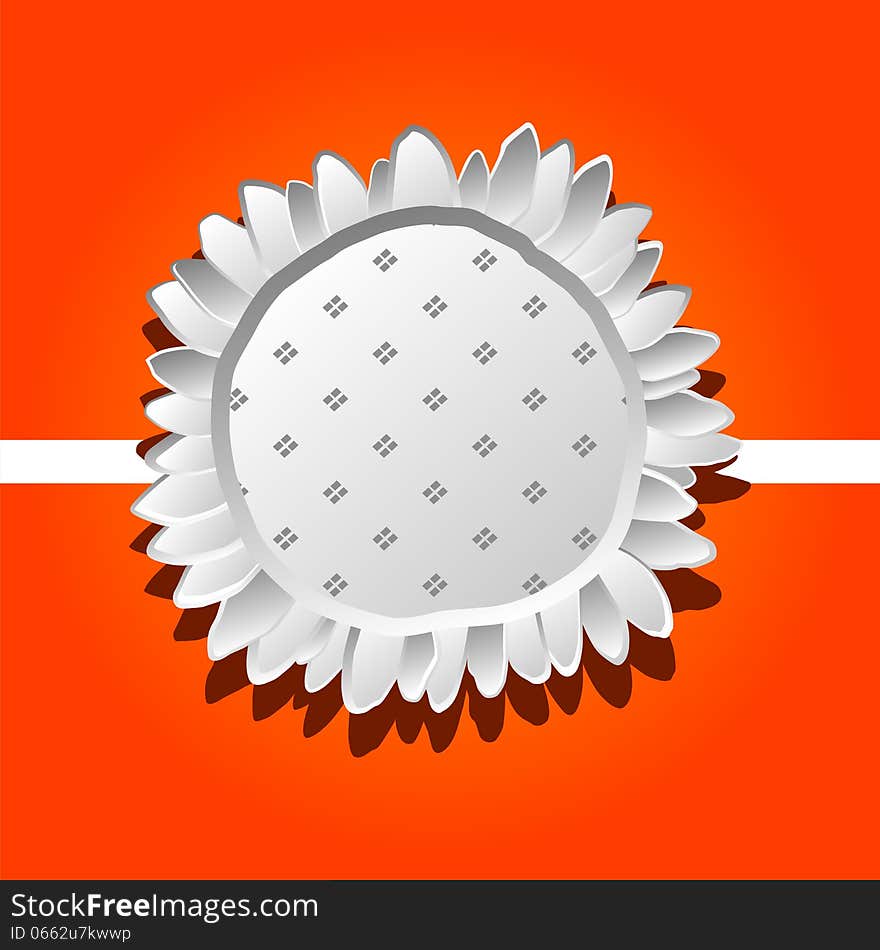 Abstract flower with orange background