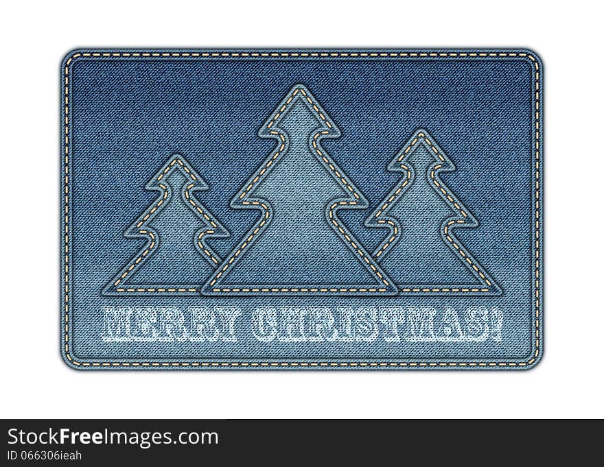 Christmas background. Denim background with cristmas tree. Realistic vector . Eps10. Christmas background. Denim background with cristmas tree. Realistic vector . Eps10