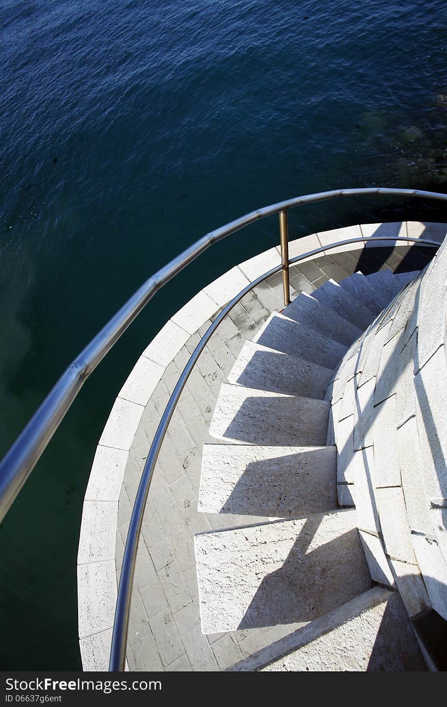 Stone modern stairways to houselights