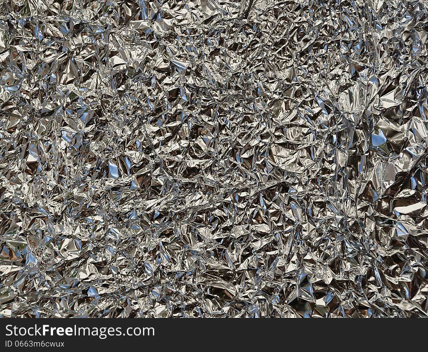 Background of wrinkled foil texture