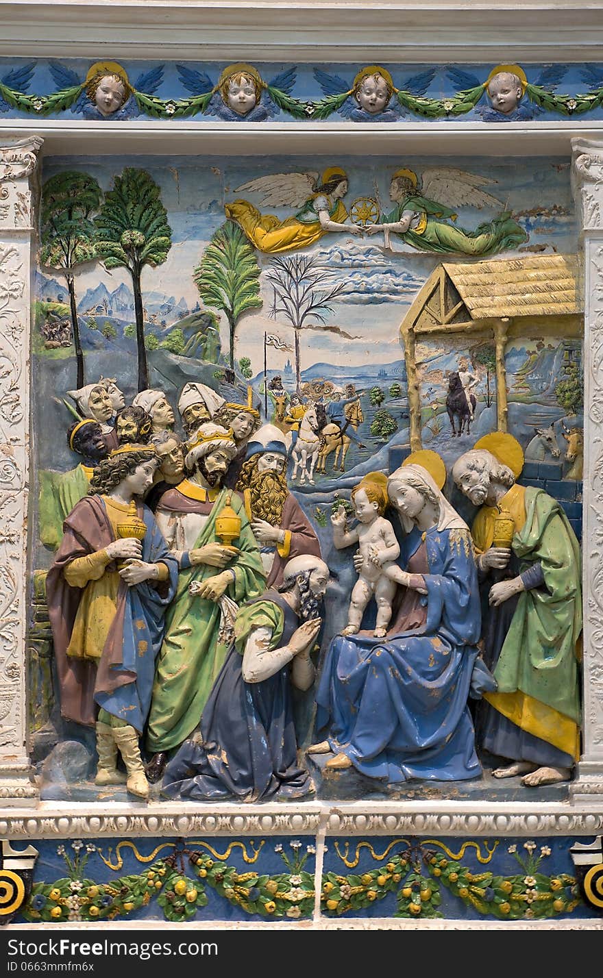 Adoration of the Magi by florentine sculptor Andrea della Robbia, Victoria and Albert Museum, London. Adoration of the Magi by florentine sculptor Andrea della Robbia, Victoria and Albert Museum, London