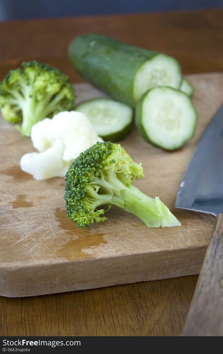 Broccoli on cutting board