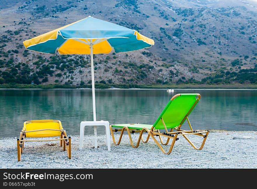 Beautiful view of the lake in Greece, Crete