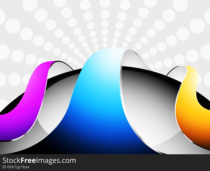 Colorful curved glossy