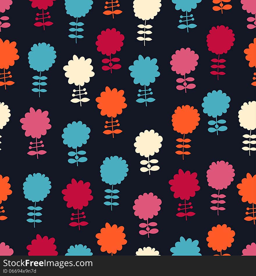 Seamless bright floral pattern