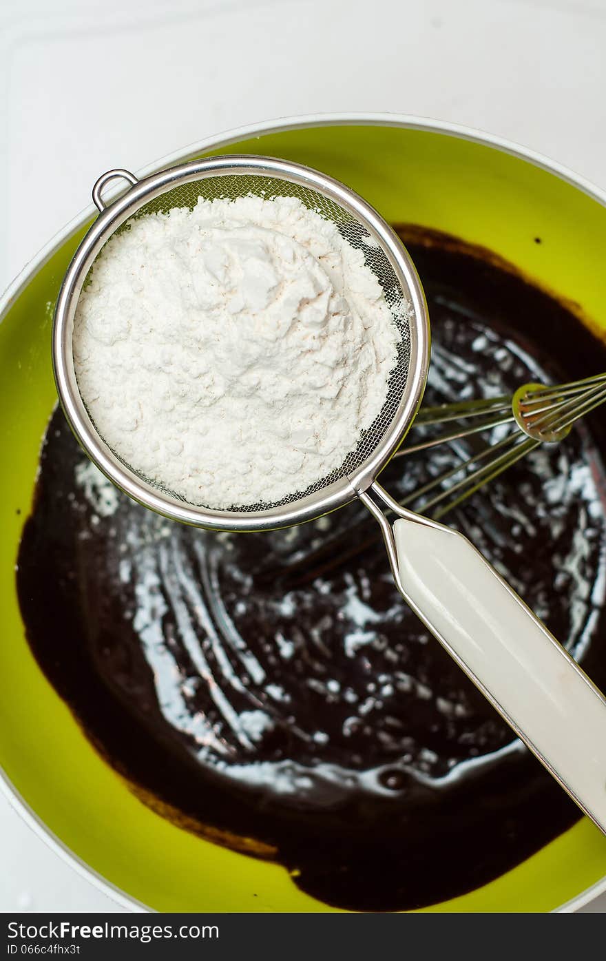 Preparing Chocolate Cake