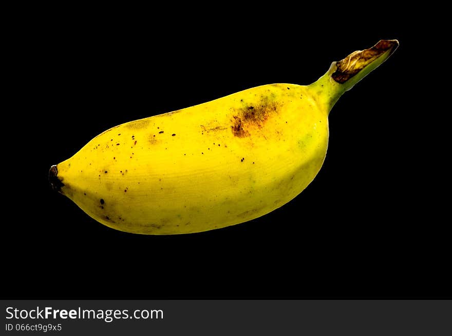 Thai banana isolated on black background