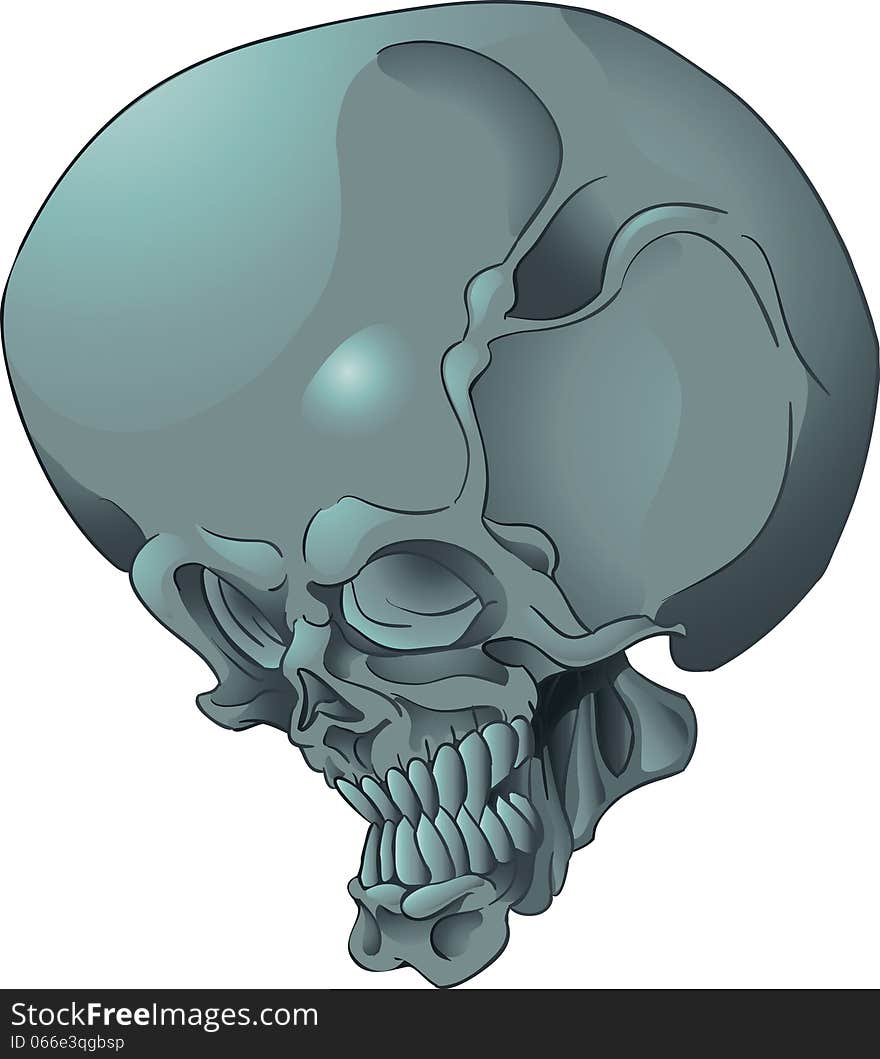 Big skull tattoo isolated illustration