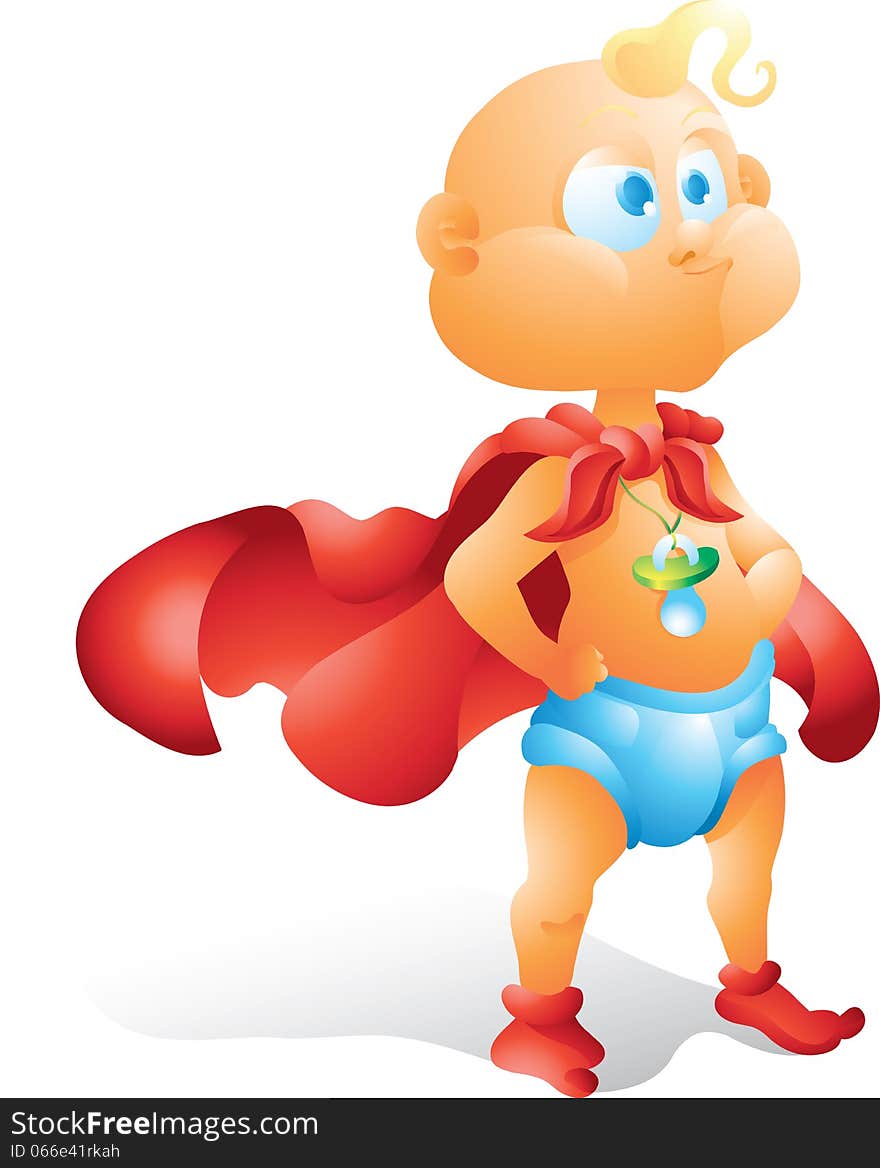 Super hero baby illustration