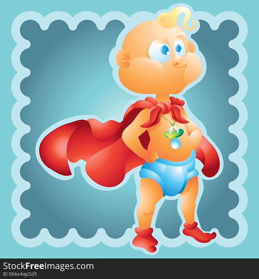 Super hero baby with background