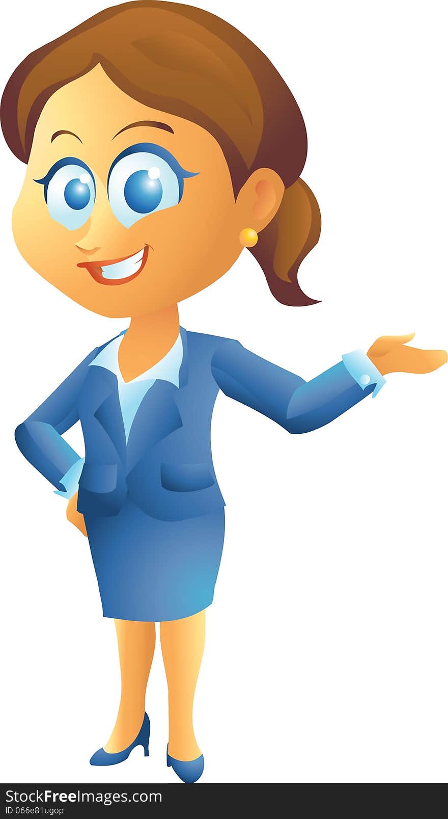 Business woman presenting isolated illustration. Business woman presenting isolated illustration