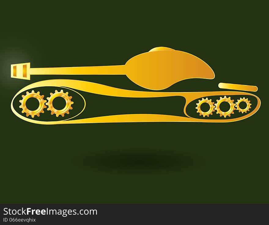 Military badge of the tank, military equipment. Military badge of the tank, military equipment