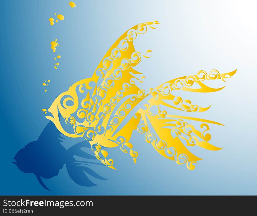 Fabulous and magical character goldfish. Fabulous and magical character goldfish