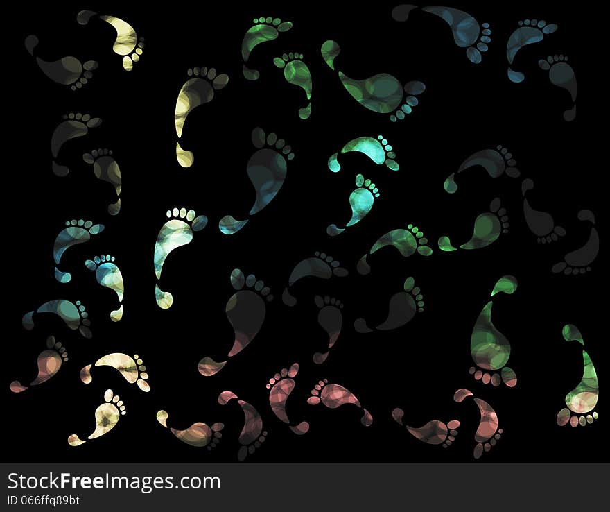 Symbol trace of human foot print. Symbol trace of human foot print