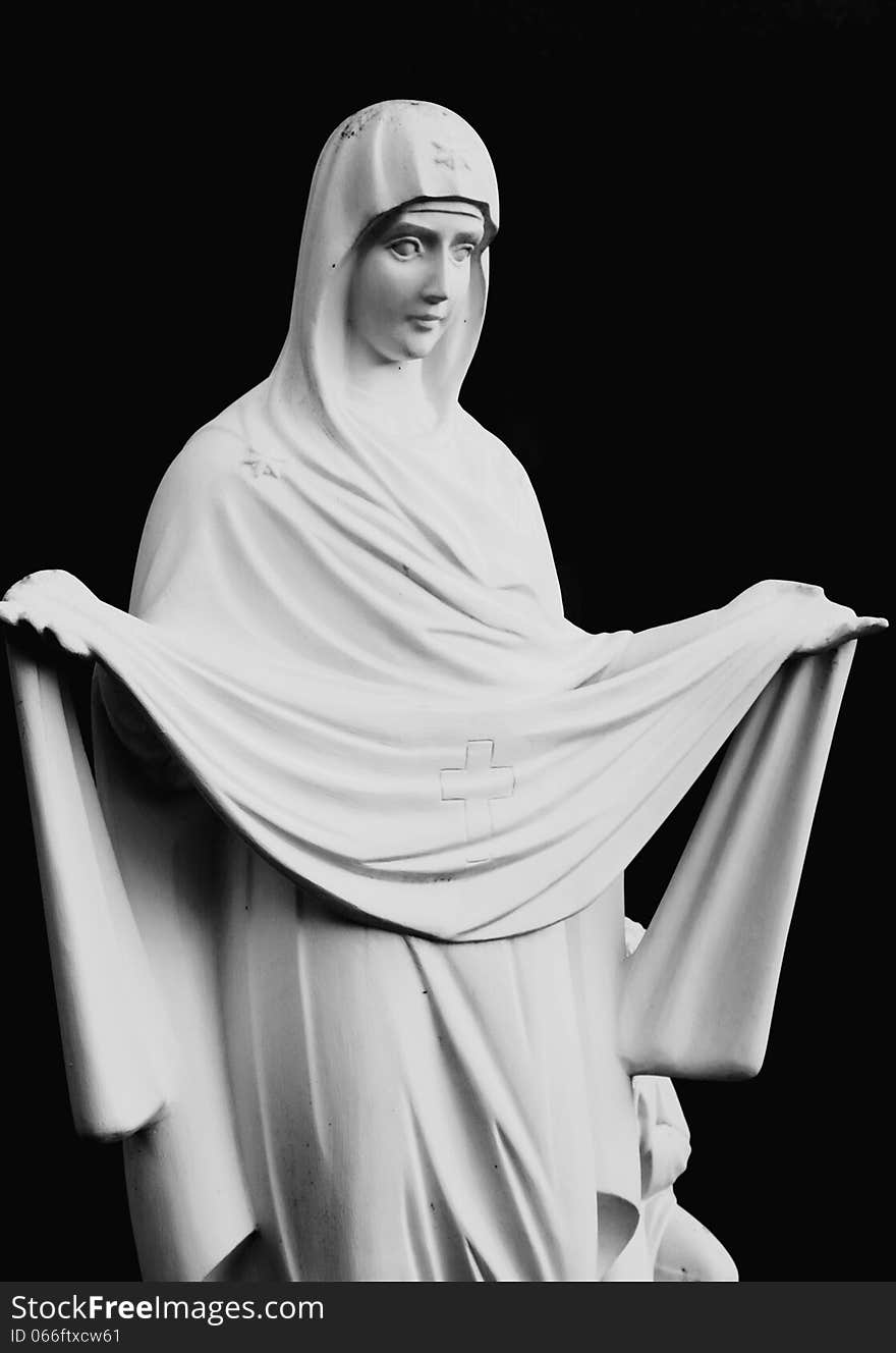 Statue of the Virgin Mary as a symbol of goodness and love