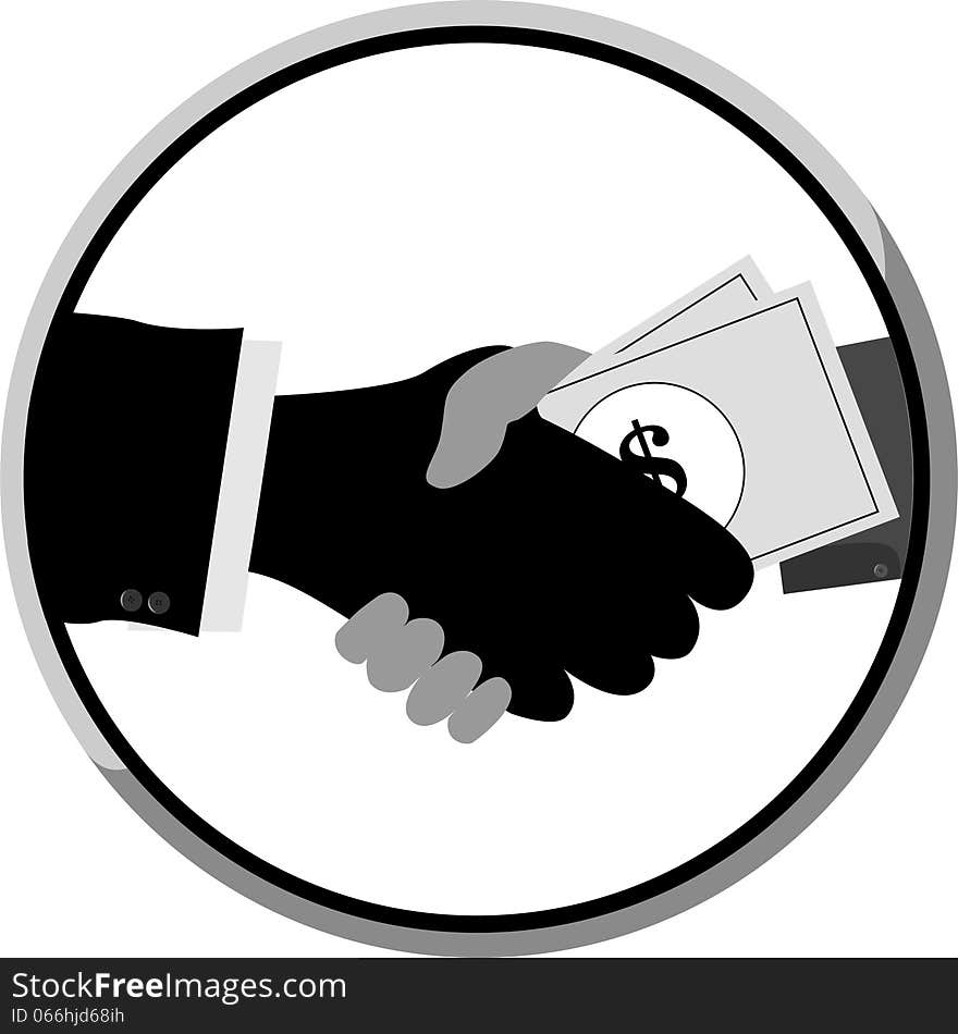 Shakehand and Give a Money to Other Hand