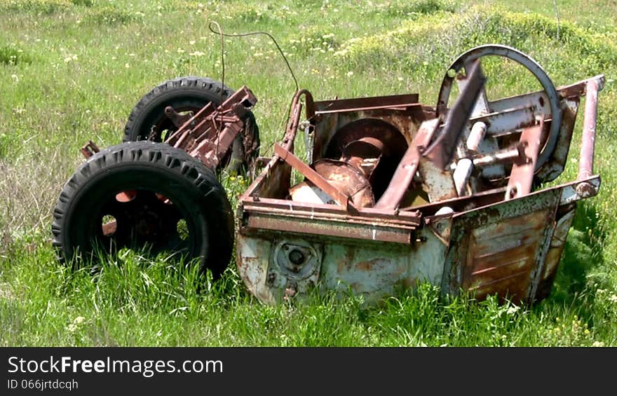 Old machinery in the grass