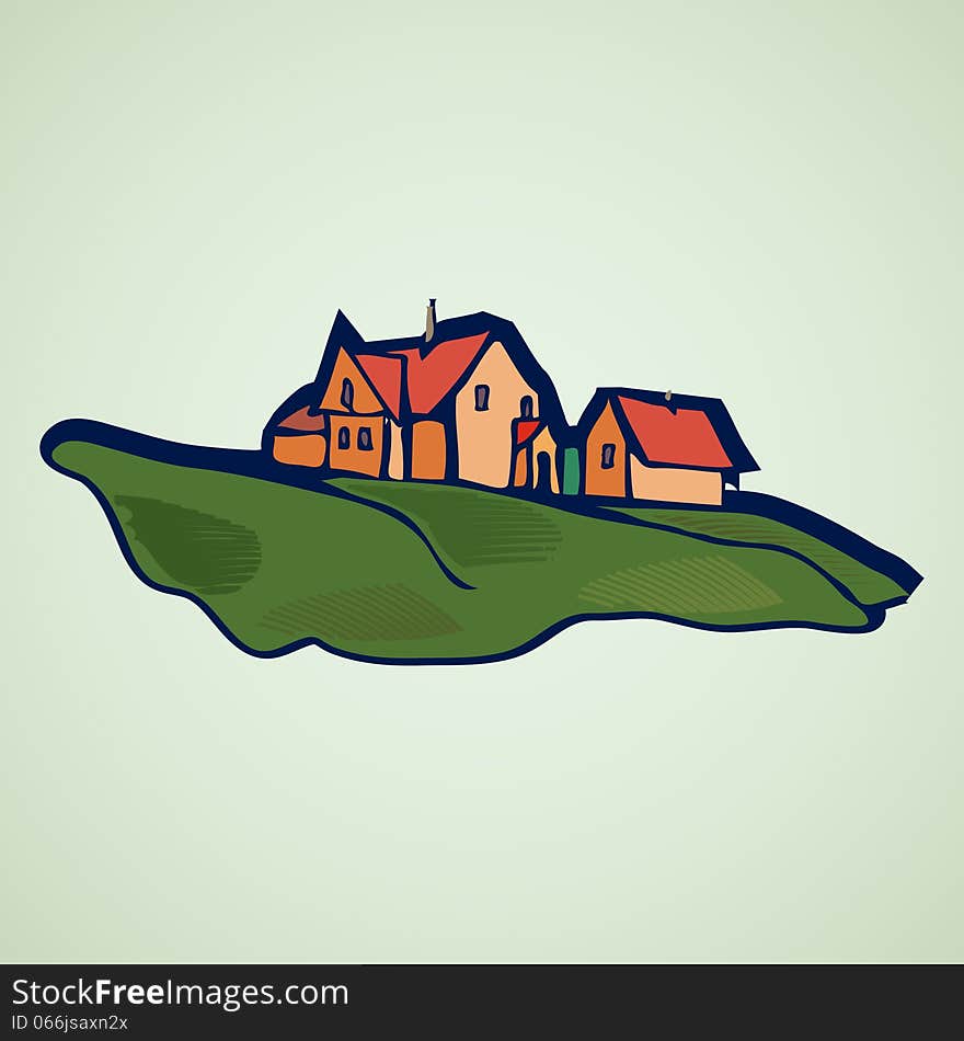 House vector abstract real estate concept design. Realty theme icon. House vector abstract real estate concept design. Realty theme icon.