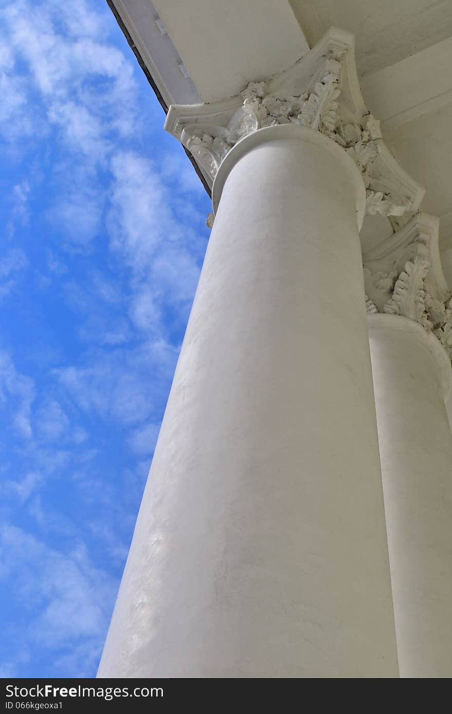 Architectural columns support the dome of the building