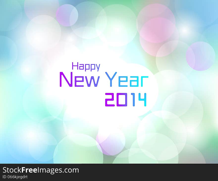 Happy New Year 2014 colorful flare light background