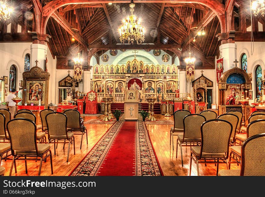 Vertical panorama of the Russian Orthodox Cathedral photographed in Toronto