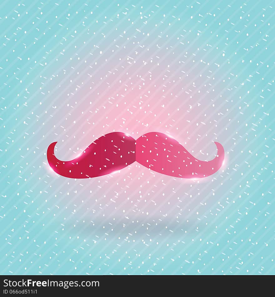 Christmas hipster mustache on snow background illustration. Christmas hipster mustache on snow background illustration