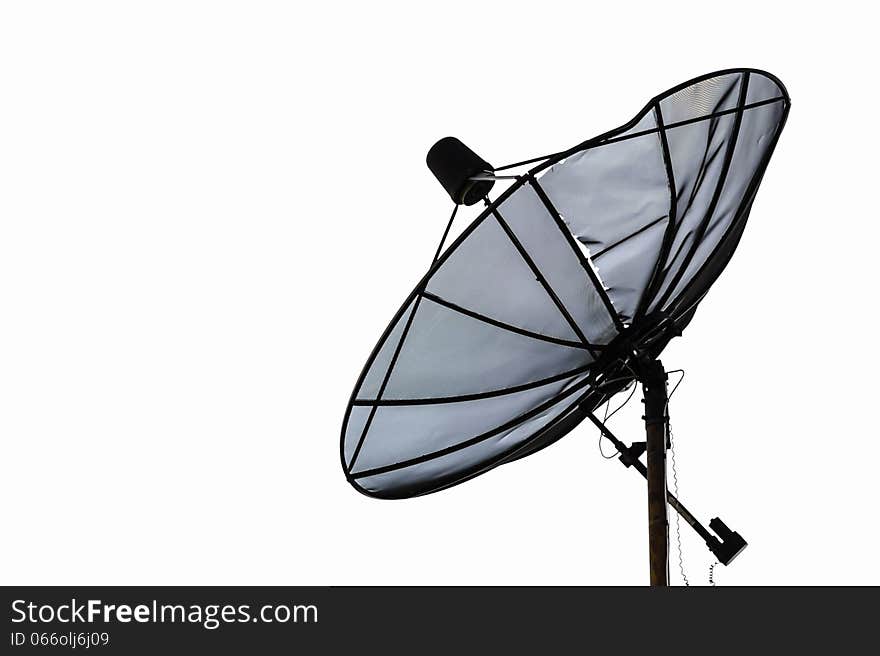 Satellite dish dilapidated isolate on white background