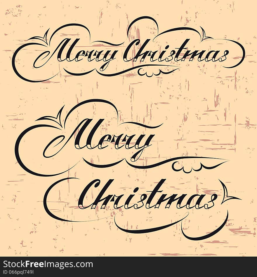 Merry Christmas hand lettering - handmade calligraphy,