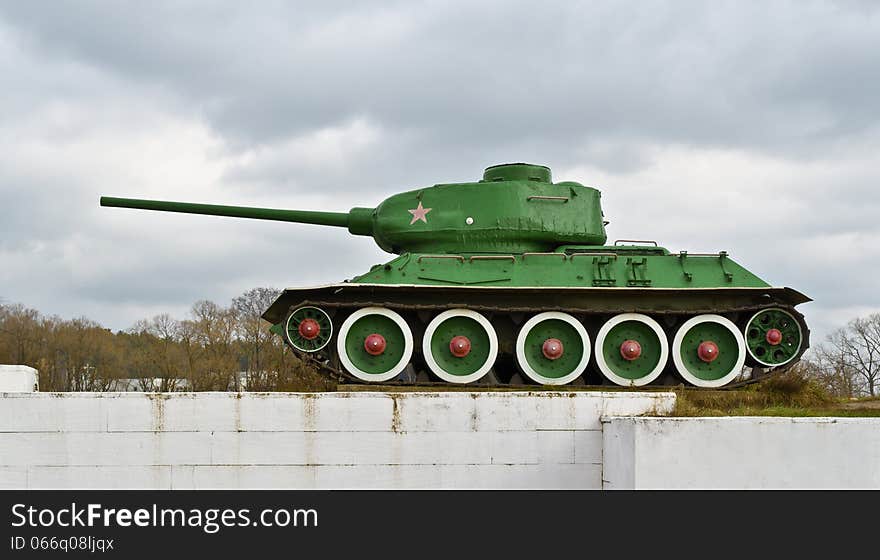 Soviet medium tank T-34. Monument of World War II, Russia