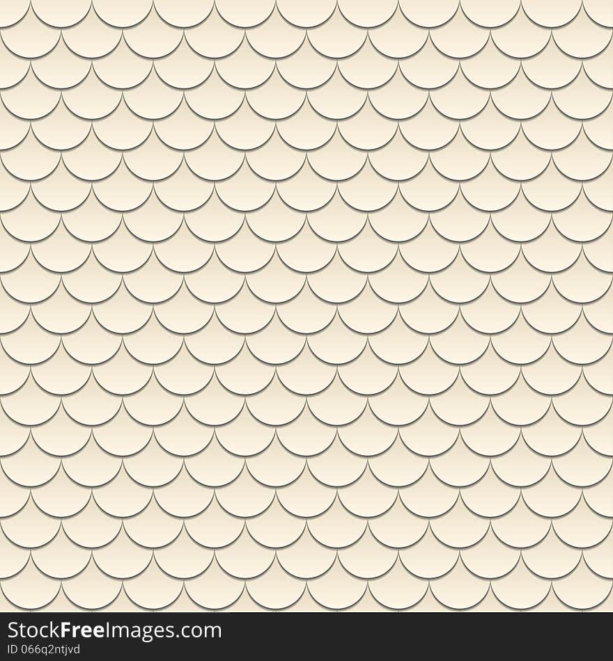 Abstract geometrical seamless pattern with beige fish scale