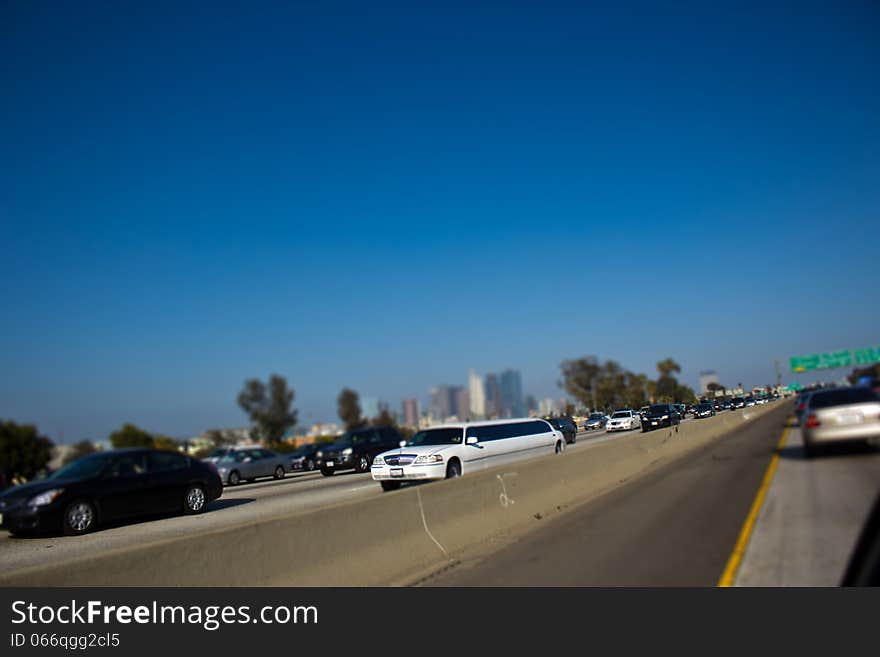 LA highway in a sunny spring day. LA highway in a sunny spring day