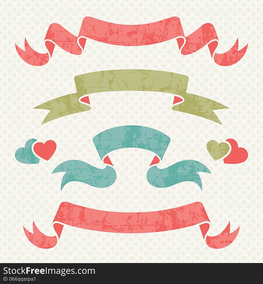 Retro ribbons, abstract vector illustration