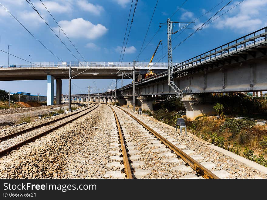 Railroad and viaduct