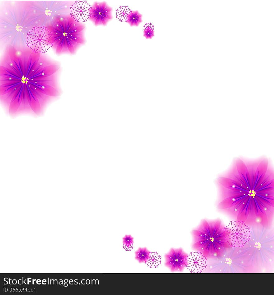 Beautiful pink flowers on a white background. Beautiful pink flowers on a white background