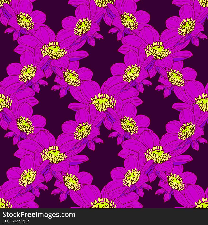 Vector seamless background with flowers. Vector seamless background with flowers