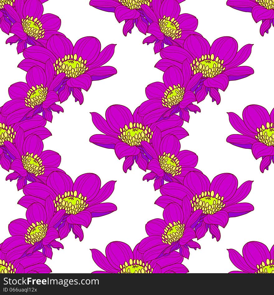 Vector seamless background with flowers. Vector seamless background with flowers