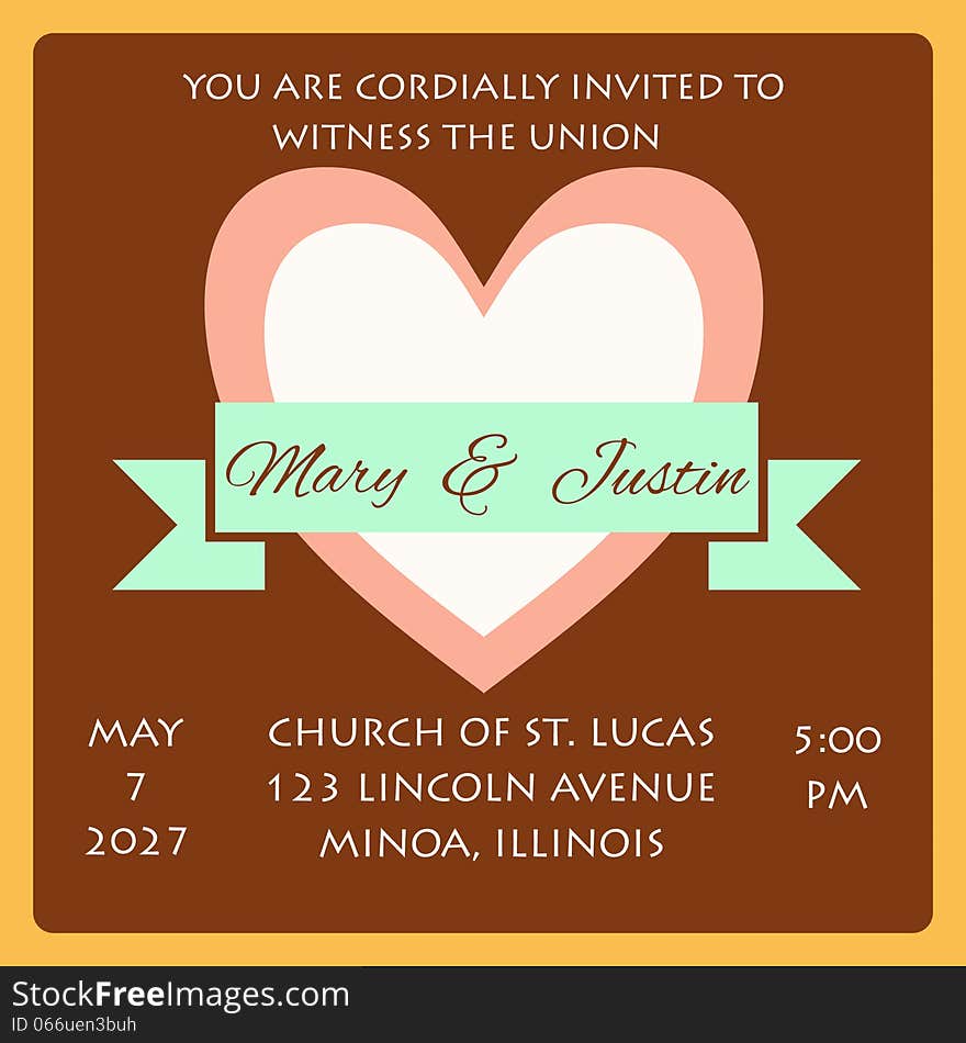 Wedding card or invitation with abstract floral background