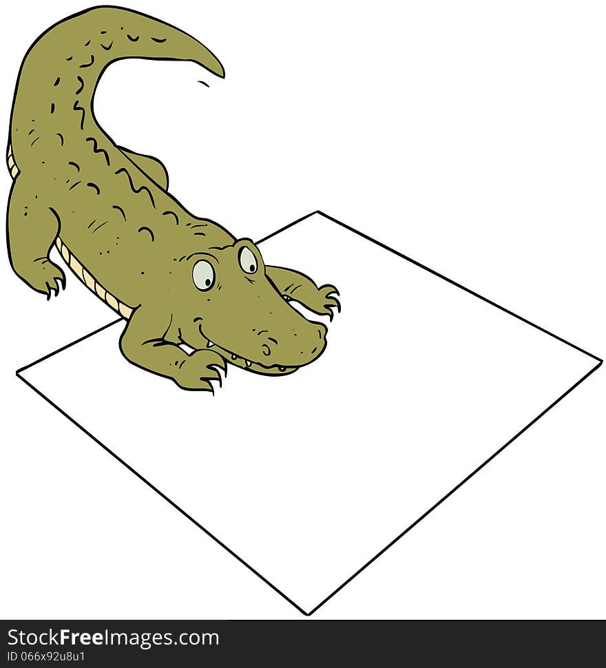 Crocodile and sign