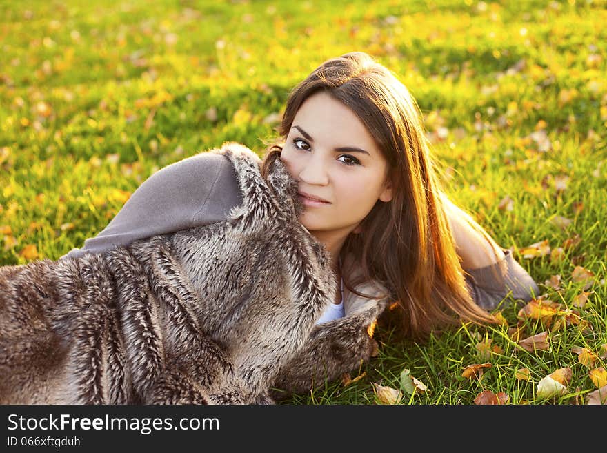 beauty girl relaxing in nature