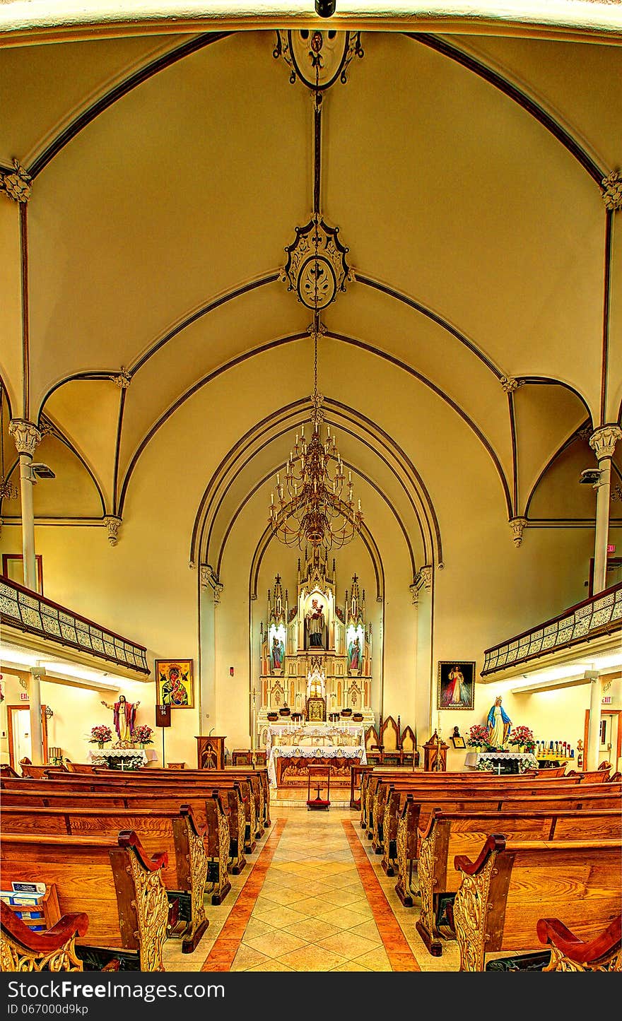 Vertical panorama of the Catholic Cathedral photographed in Toronto. Vertical panorama of the Catholic Cathedral photographed in Toronto