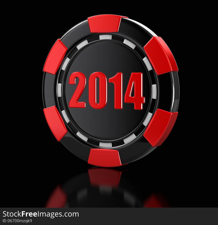 Casino chip 2014 &x28;clipping path included&x29