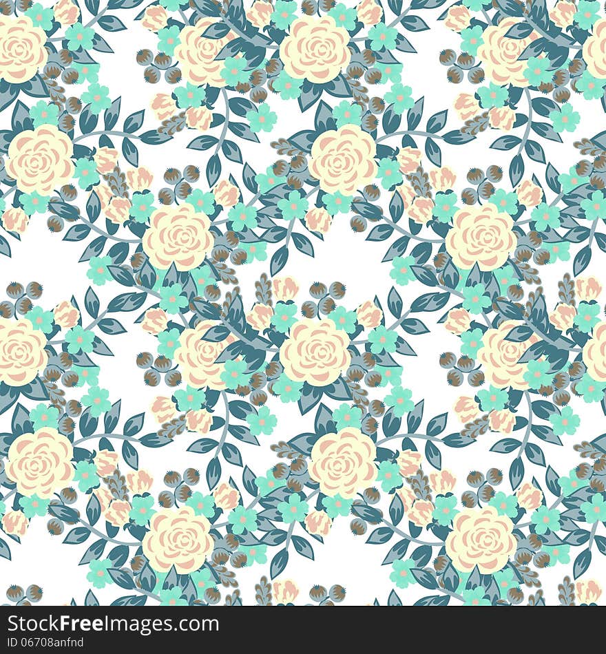 Vector seamless background with flowers. Vector seamless background with flowers