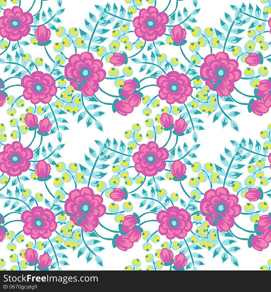 Vector seamless background with flowers. Vector seamless background with flowers