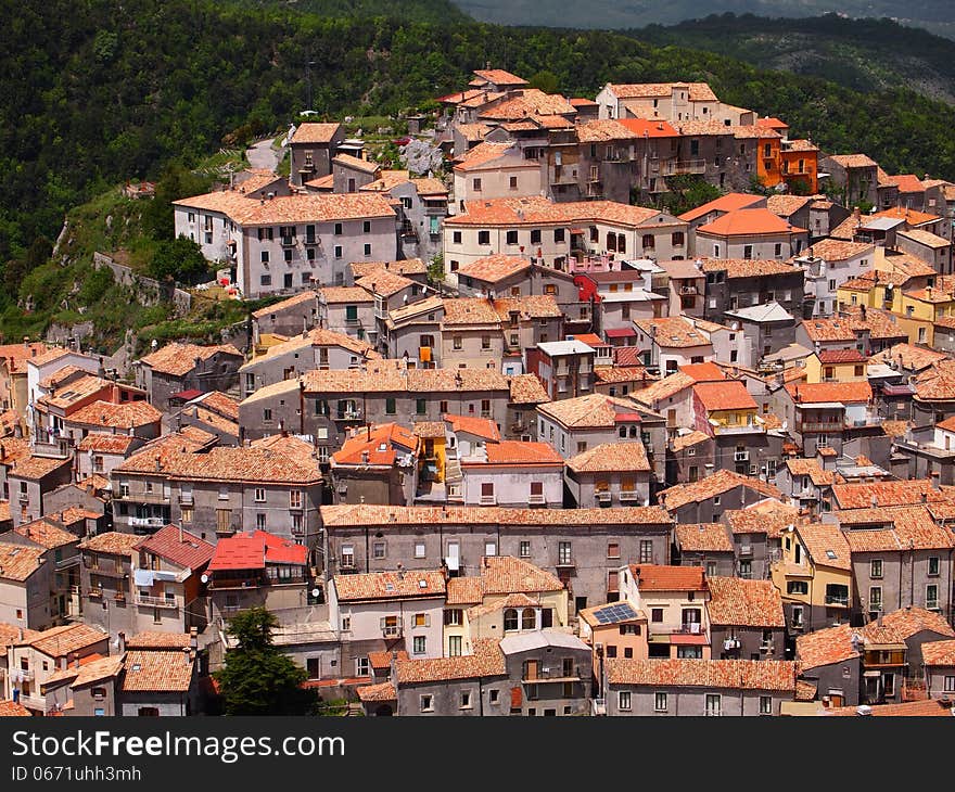 Mountain village in the Apennines. Itay. Calabria. Mountain village in the Apennines. Itay. Calabria.