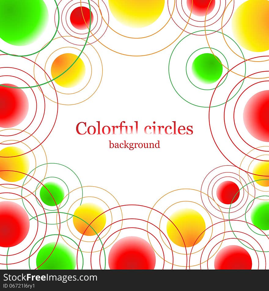 Abstract background with colorful balls on white