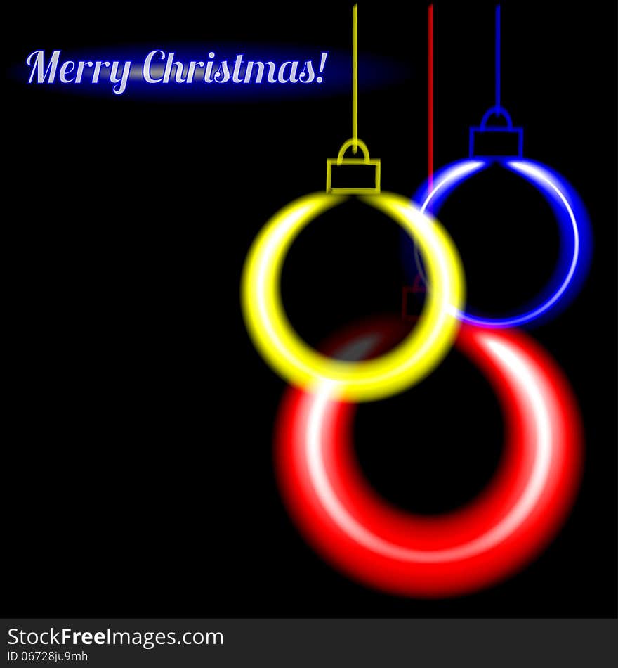 Christmas background. Colorful neon colored balls. Vector illustration. Christmas background. Colorful neon colored balls. Vector illustration.