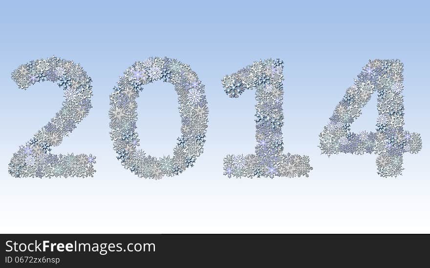 2014 written with snowflakes