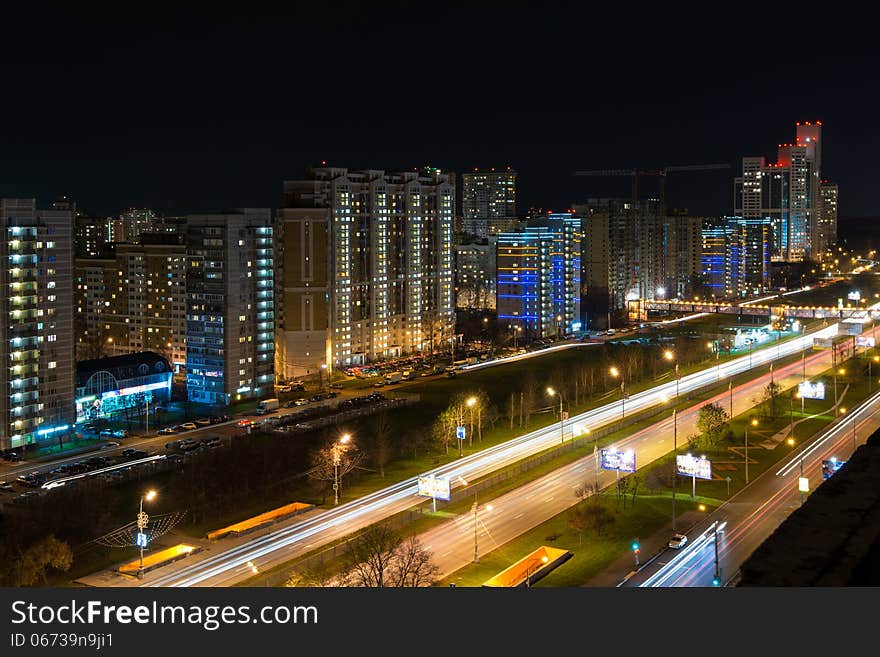 Rublevskoe at night, Moscow