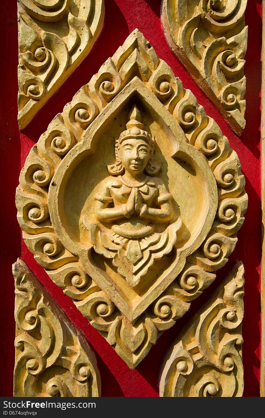 Sculpture on the wall of temple in Thailand. Sculpture on the wall of temple in Thailand.