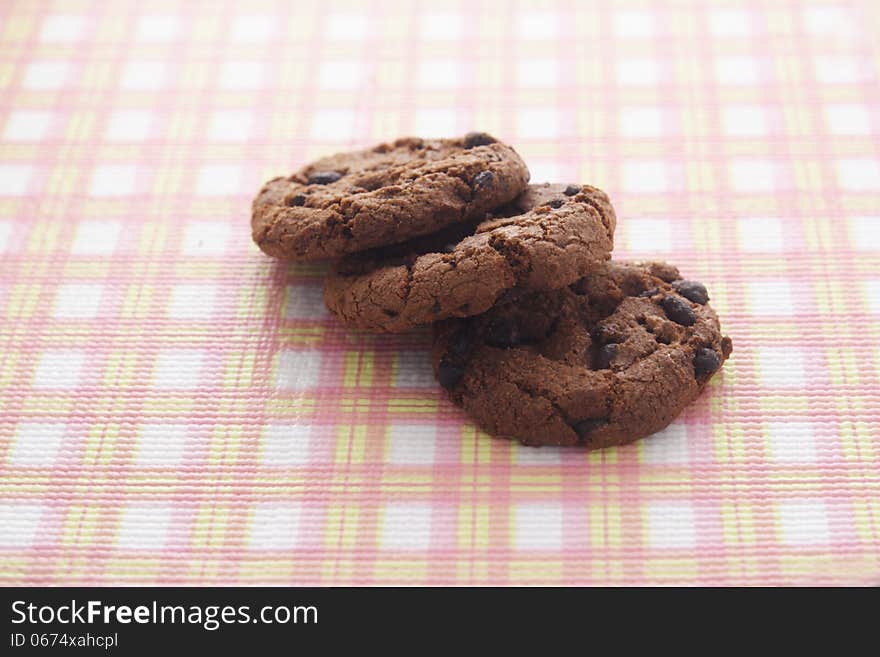 Chocolate Cookies at pink plastic